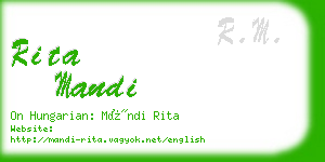 rita mandi business card